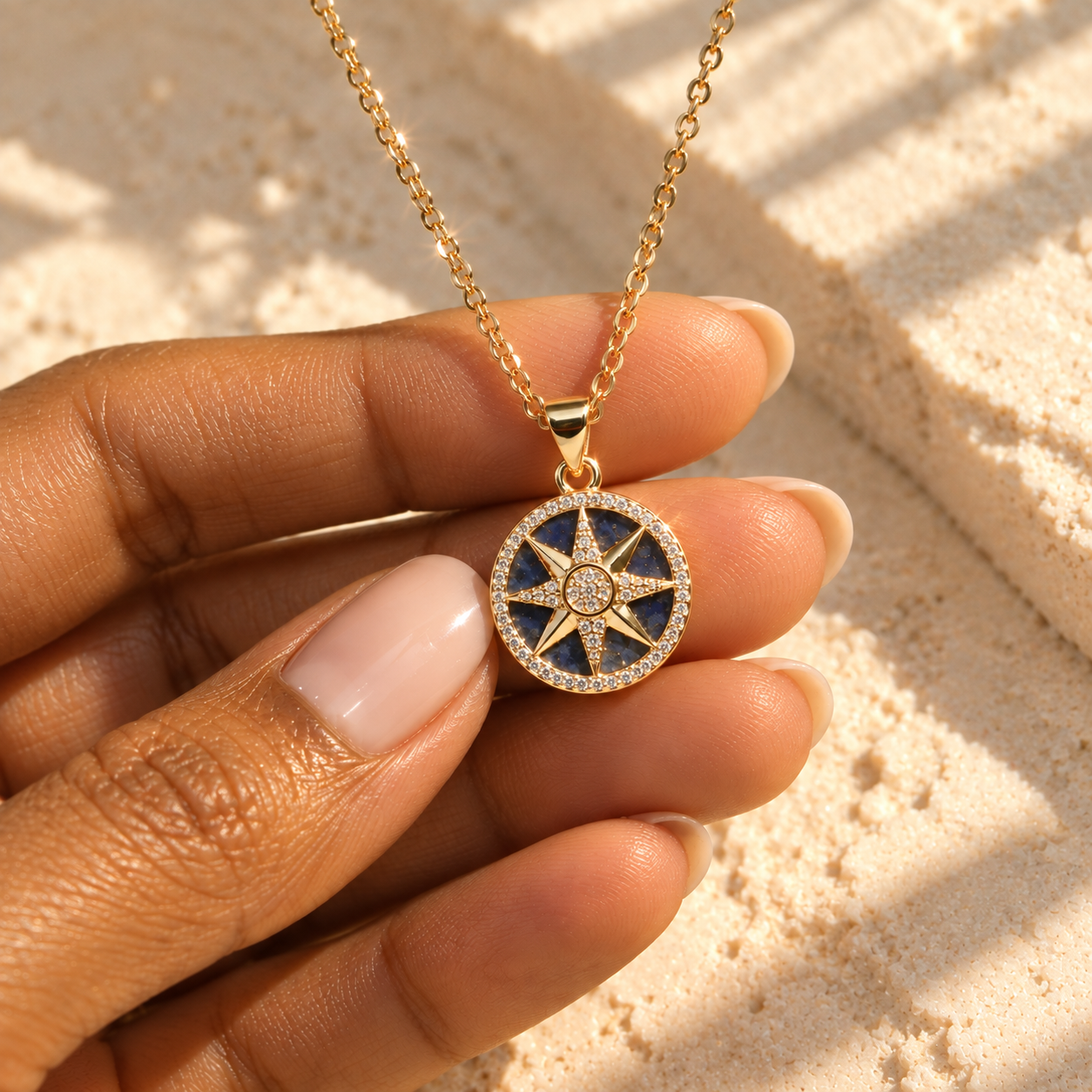 Lapis North Star Necklace