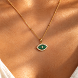Malachite Evil Eye Necklace