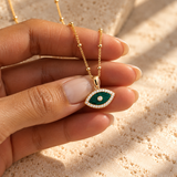 Malachite Evil Eye Necklace
