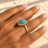 Turquoise Halo Ring