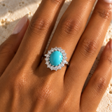 Turquoise Halo Ring