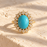 Turquoise Halo Ring
