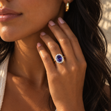 Tanzanite Halo Ring