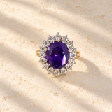 Tanzanite Halo Ring