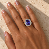 Tanzanite Halo Ring