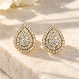 Pear Diamond Cluster Studs (Ready to Ship)