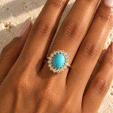 Turquoise Halo Ring