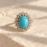 Turquoise Halo Ring