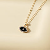 Black Agate Evil Eye Necklace