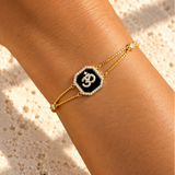 Black Agate Om Bracelet