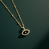 Black Agate Evil Eye Necklace