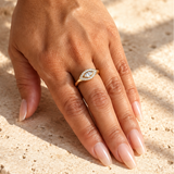 18k Diamond Evil Eye Signet Ring