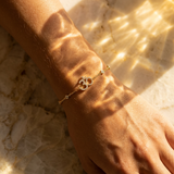 Solid Gold Diamond Om Bracelet
