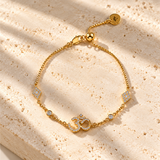 Solid Gold Diamond Om Bracelet