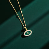 Malachite Evil Eye Necklace