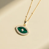 Malachite Evil Eye Necklace