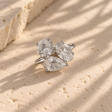 14k or 18k Moissanite Three Stone Ring
